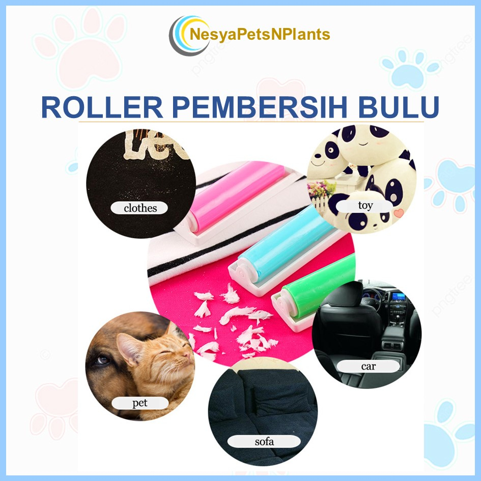 Alat Pembersih Bulu Kucing Anjing ROLLER LIPAT