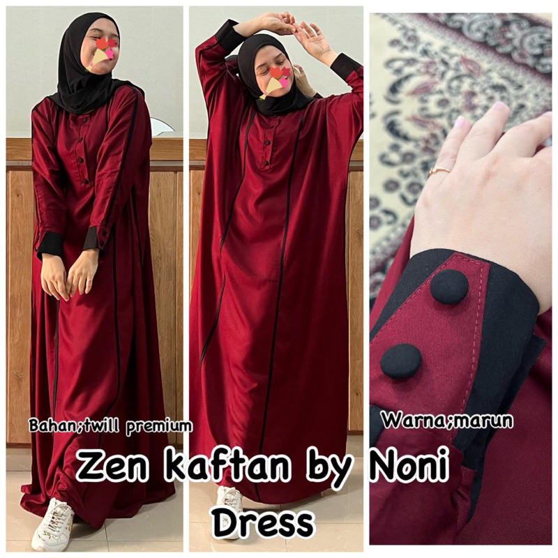 Daster Arab NONI DRESS KAFTAN ZEN  Gamis Twill Premium Big Size Jumbo