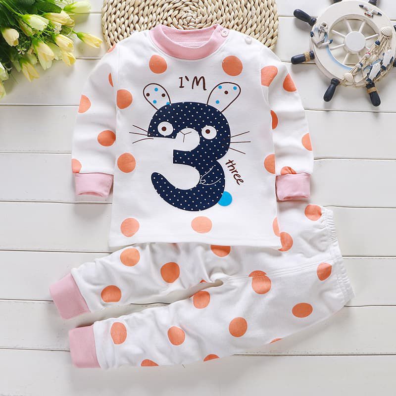 SETELAN ANAK KATUN IMPORT MOTIF I'M THREE