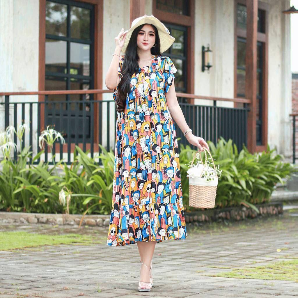 Fuji Home Dress Wanita Rayon Premium LD 110 cm