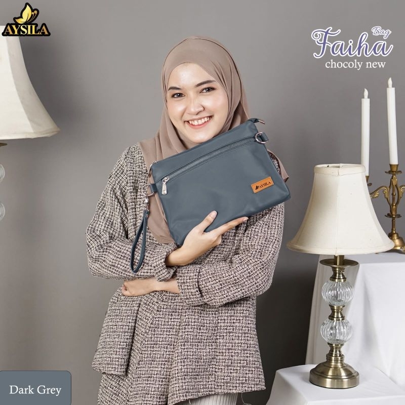 TAS SELEMPANG FAIHA BAG BY AYSILA BAHAN CHOCOLY ANTI AIR PREMIUM TAS LOKAL BERKUALITAS