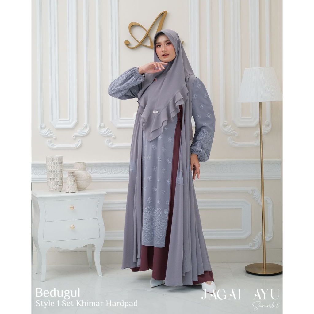 JAGAT AYU STYLE 1 SET KHIMAR HARD PAD BY ADEN HIJAB DRESS KEKINIAN BISA COD BAYAR DITEMPAT OOTD GAMI