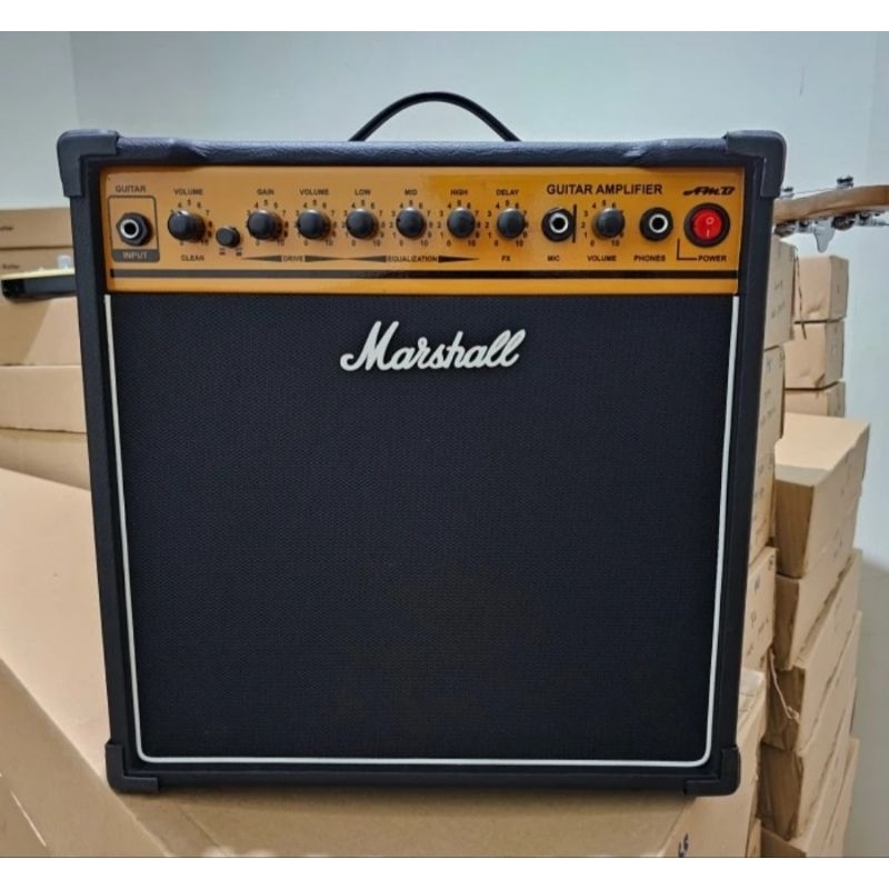 Ampli gitar elektrik dan akustik elektrik marshall 8 inc efek distorsi dan delay mantap