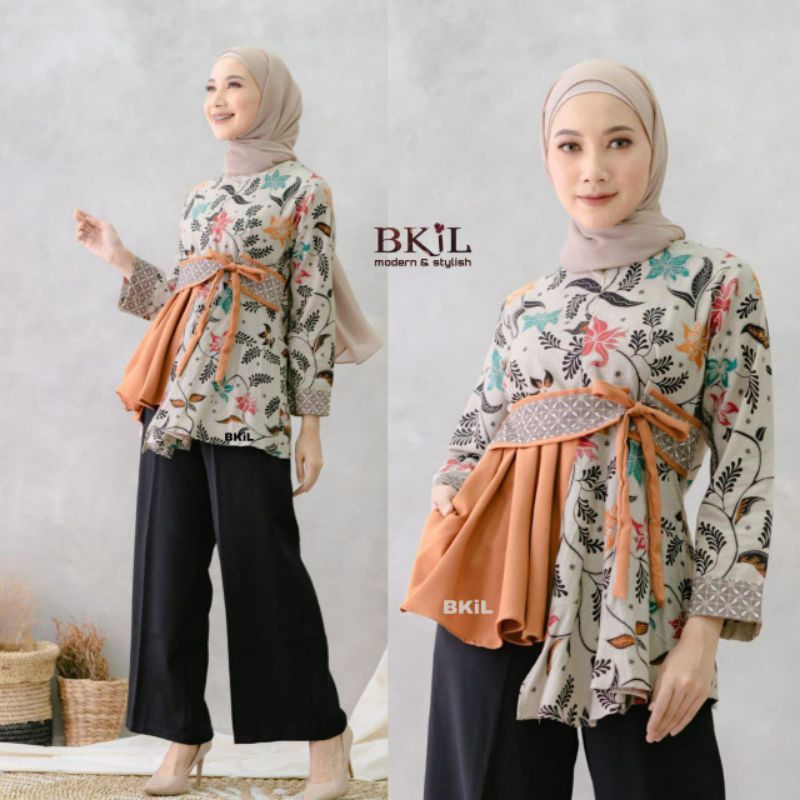 Baju Batik Wanita Modern Atasan Blouse Batik Kerja Kantor Wanita Jumbo