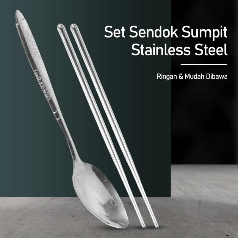 SPURK Set Sendok Garpu Sumpit Stainless Steel - SP055