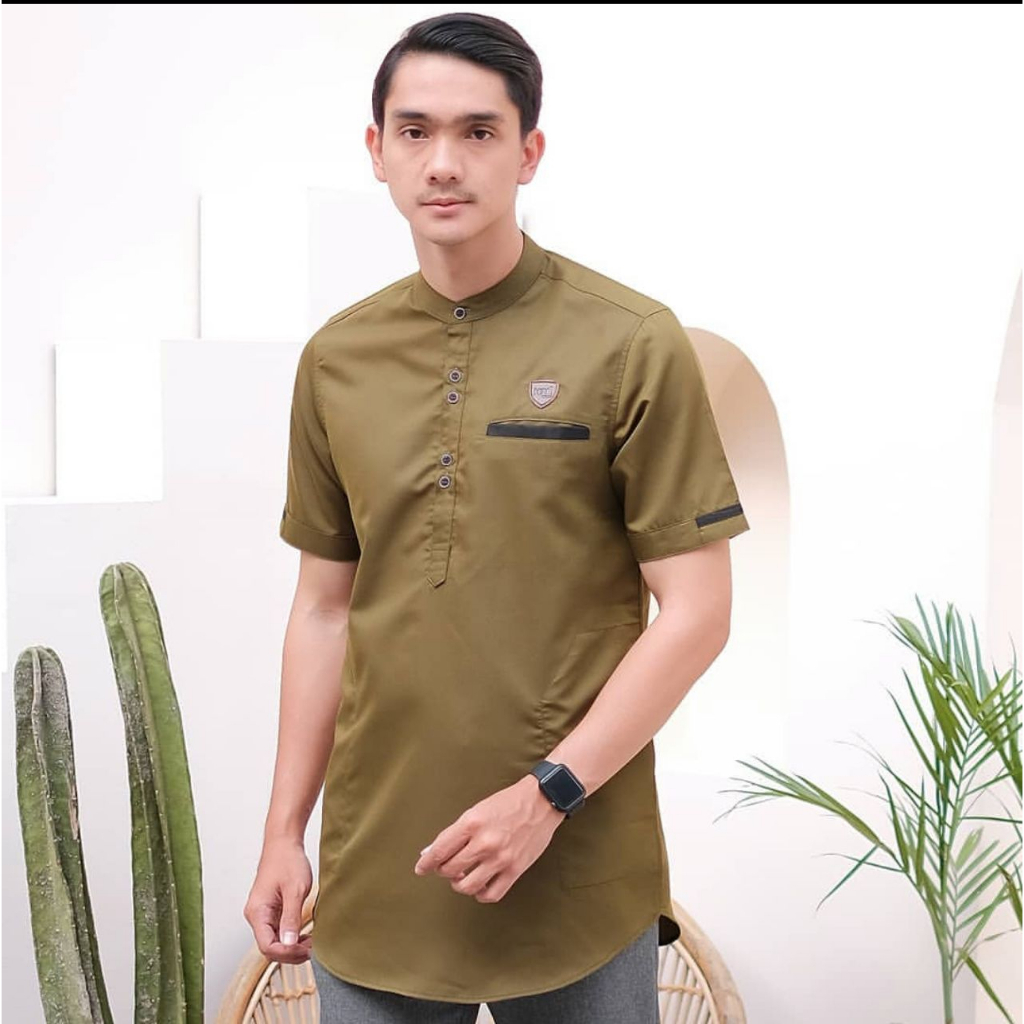 Baju kurta lengan pendek pria/Koko kurta premium