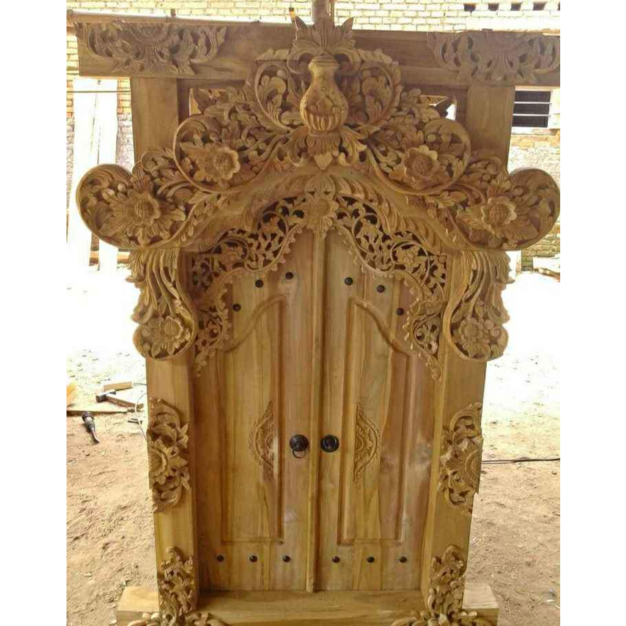 jendela rumah gebyok jati ukir motif still
