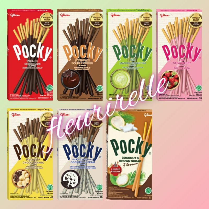 

Pocky All Flavours (Chocolate, Cookies & Cream, Strawberry, Matcha , Double Choco, Choco Banana, Coconut & Brown Sugar, Almond)