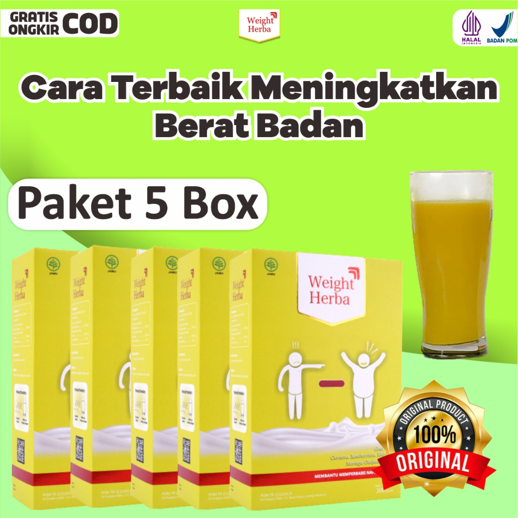 

Paket 5 Box Weight Herba Susu Alami Yang Dapat Meningkatkan Nafsu Makan Dan Menambah Berat Badan Berat Bersih Per Box 200 Gram