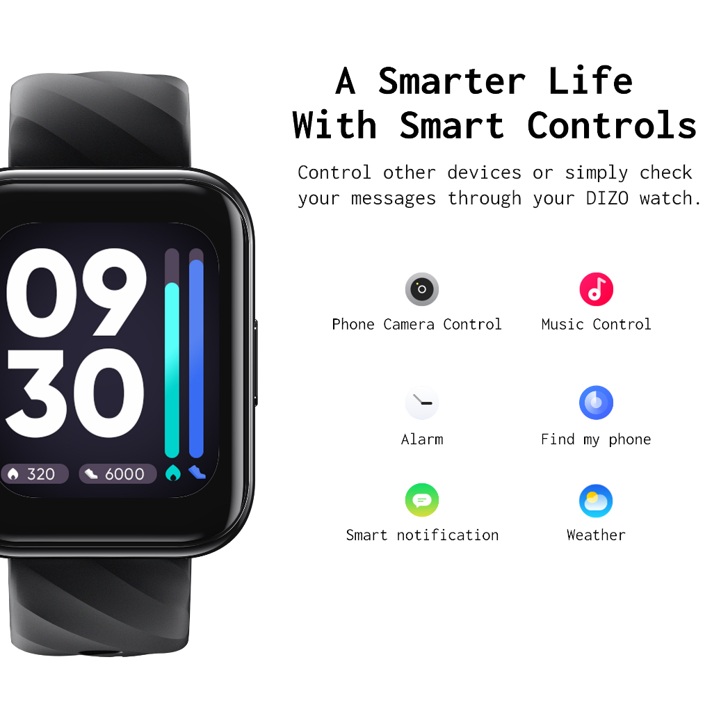 DIZO by realme techlife Watch D 1.8 inch Dynamic display with 550nits brightness (by realme techLife)