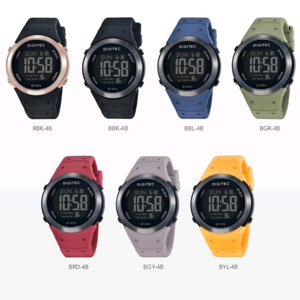 JAM TANGAN PRIA DIGITEC DGS5185T-BRD DGS-5185T-BRD DGS 5185T BRD DIGITAL BLACK RED RESIN/ RUBBER/ KA