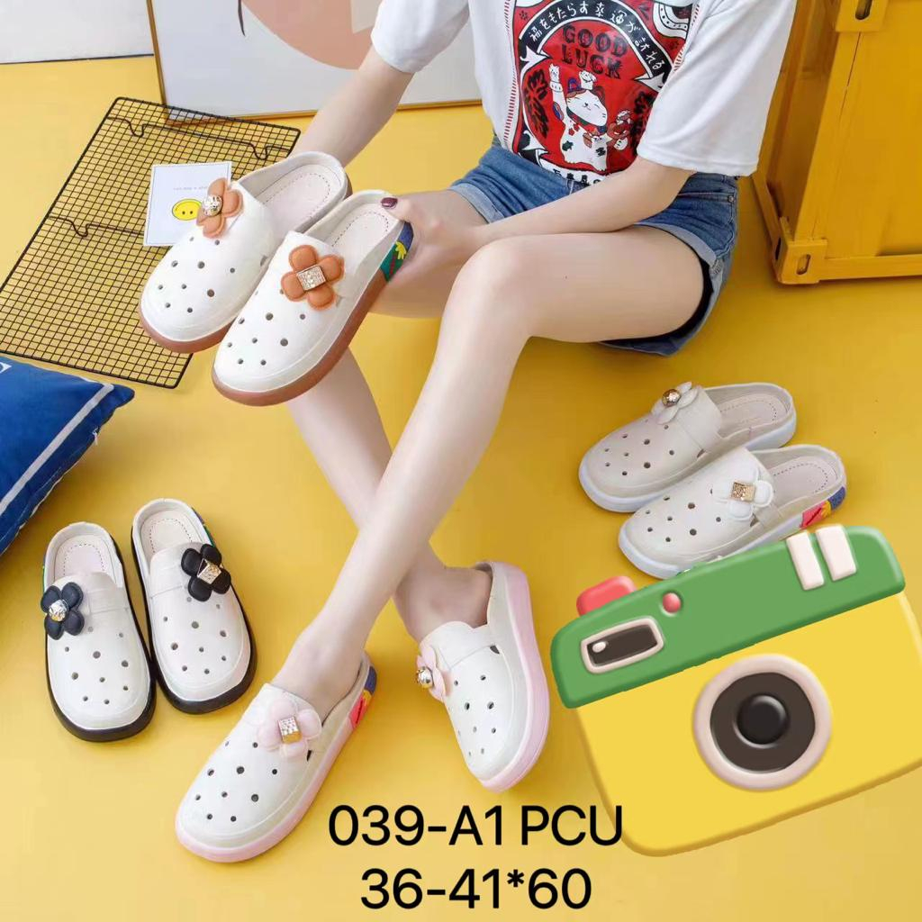 Sandal wanita HYS 039-A1 LURI / sandal h.y.s new 039-A1 / sandal slop depan wedges fashion wanita