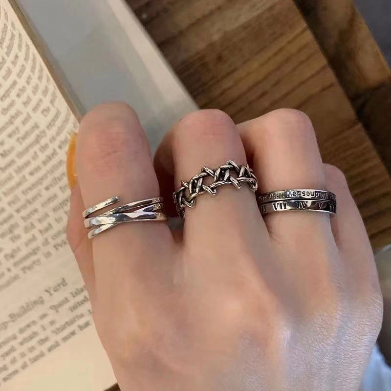 7PCS/COD✨Cincin N1ke gaya Korea Untuk Pria Dan Wanita TN-8（3pcs）