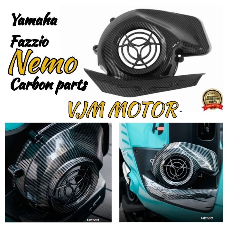 Cover radiator Fazzio Nemo Carbon Tutup cover Radiator Yamaha Fazzio motif karbon