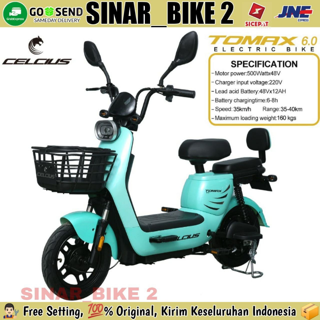 Sepeda Listrik CELCIUS TOMAX 6.0  Electric E Bike 500 Watt