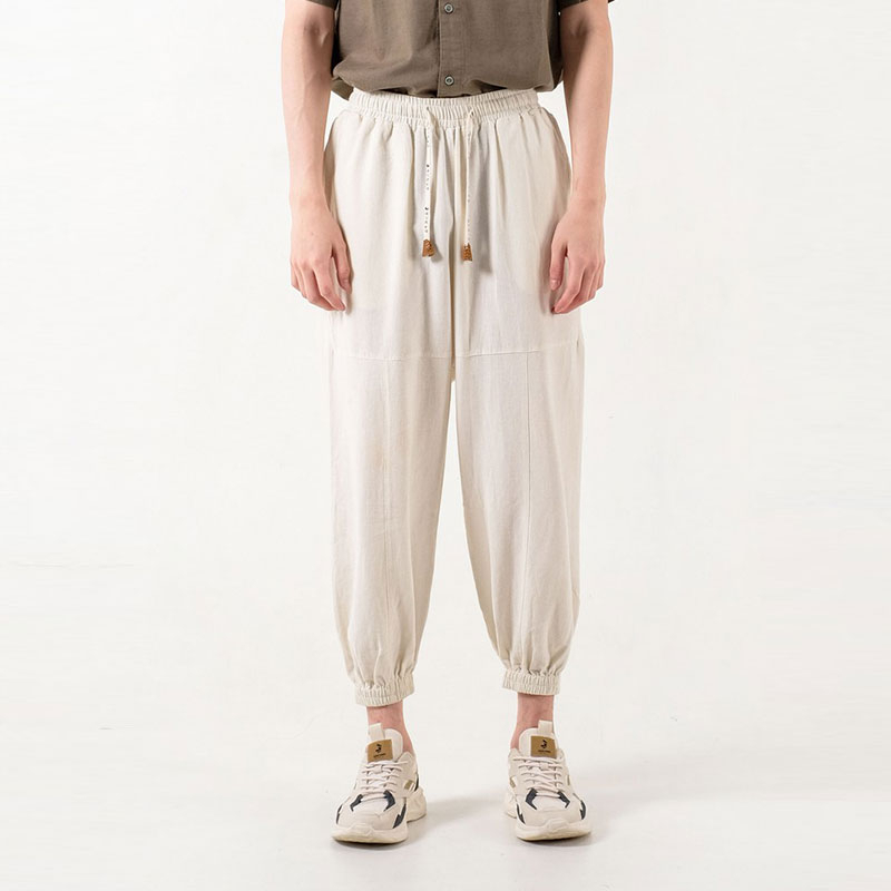 3Second Celana Panjang Harem Jogger Pria Summer Loose Trousers Pants Putih 030423