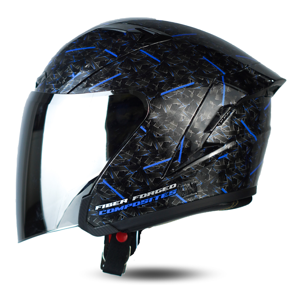 Helm Half Face ALV Ultron Carbon Kekinian Kaca Silver SNI