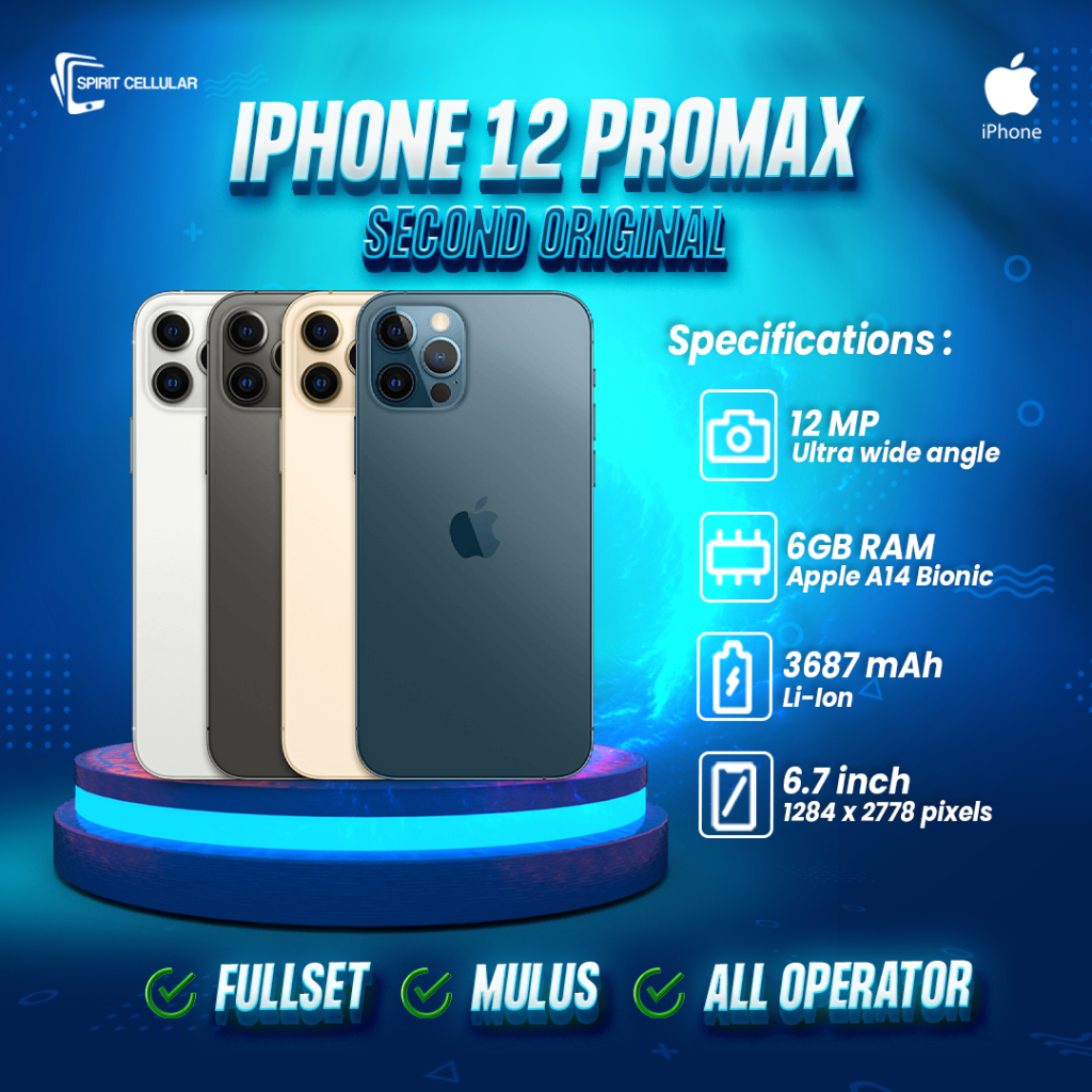 Iphone 12 Pro Max 256gb Iphone Bekas Inter Original 100% No Minus Mulus Fullset