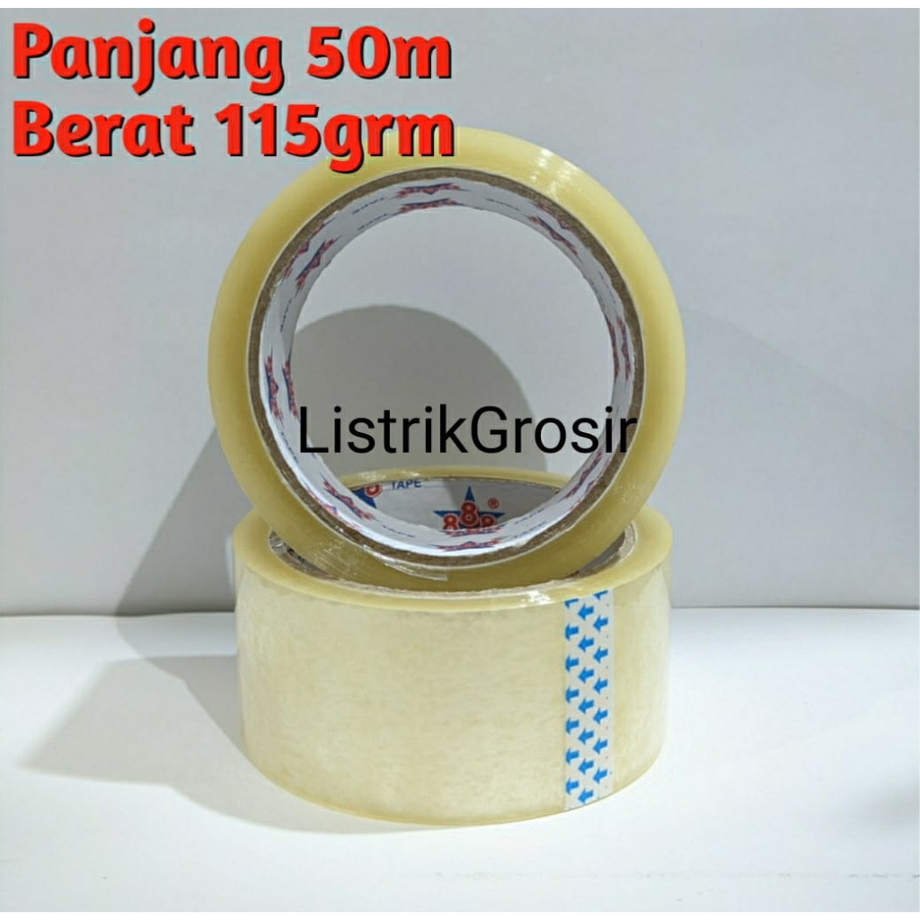 Isolasi Lakban Bening Coklat Pajero Plakban Clear 2 Inch OPP Tape 80Y 100y Tebal