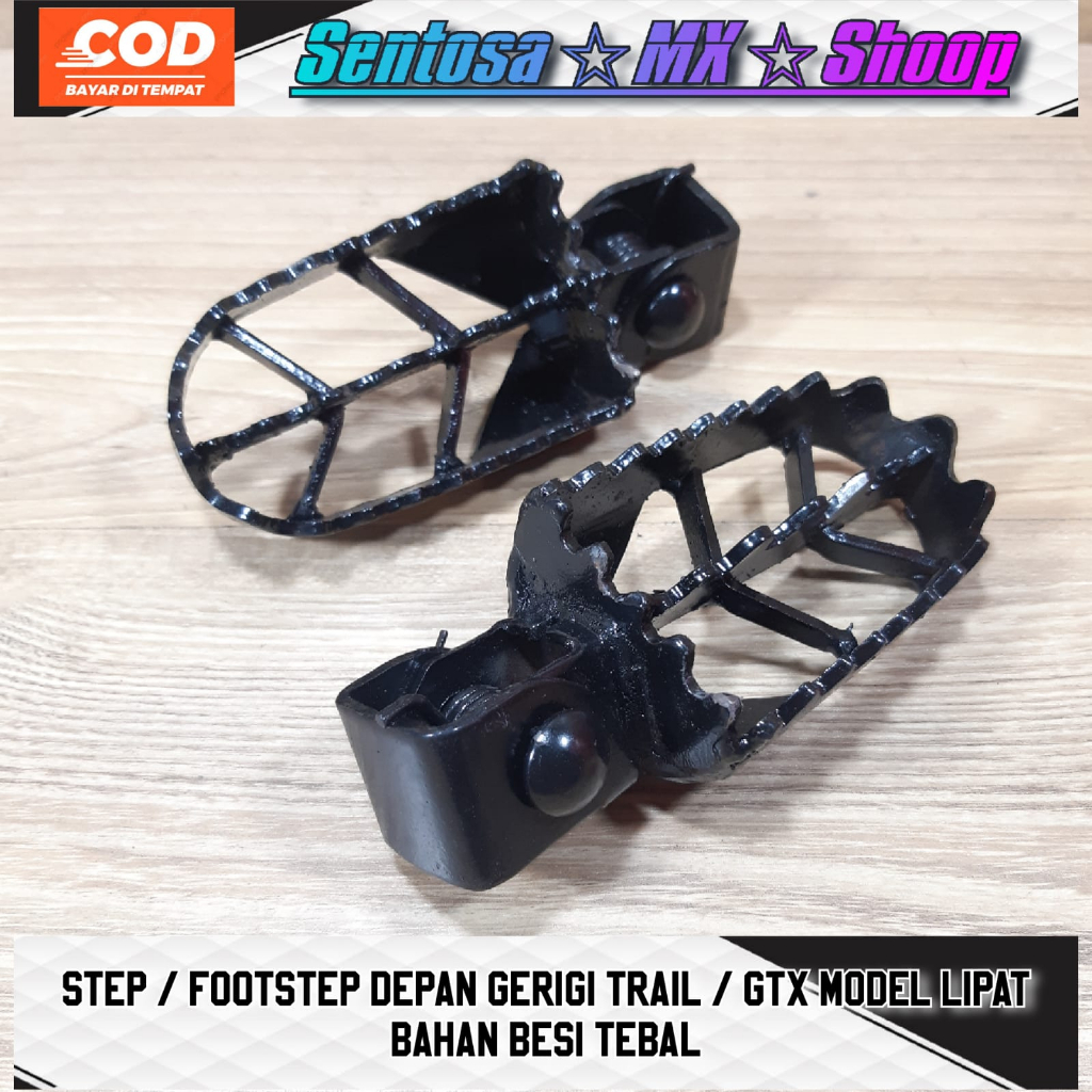 STEP DEPAN / FOOTSTEP LIPAT GERIGI GTX/TRAIL UNIVERSAL BEBEK BAHAN BESI TEBAL
