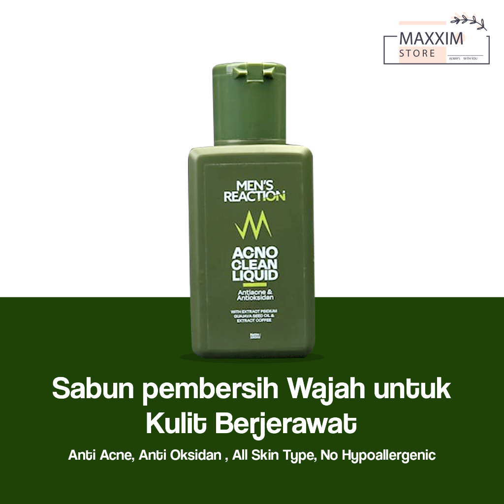 Sabun Jerawat MEN’S REACTION Acno Clean Liquid Anti Bakteri ORIGINAL