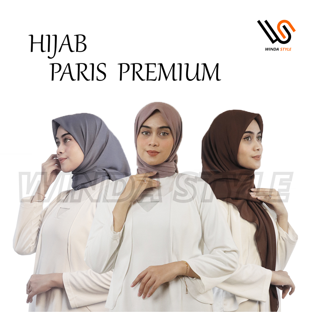 Jilbab Kerudung Segi Empat Hijab Segiempat Paris Premium Anti Letoy Krudung Bella Voal Polos Warna Warni Lengkap