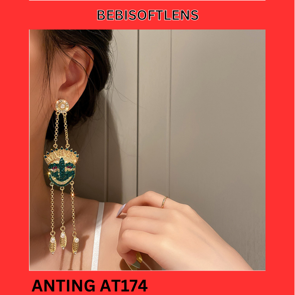 Anting AT 174 Anting Panjang Unik Lucu Keren Fashion Wanita / Anting Pesta / BEBI