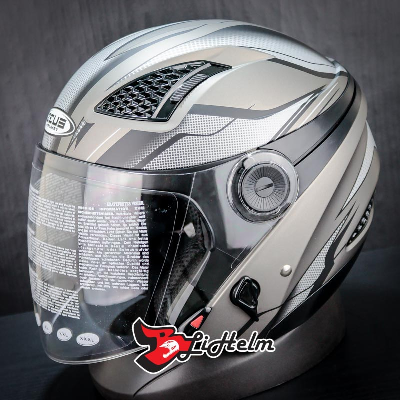 HELM ZEUS ZS 610 MATT DARK SILVER 0014 SILVER | ZS-610 DOUBLE VISOR - SNI