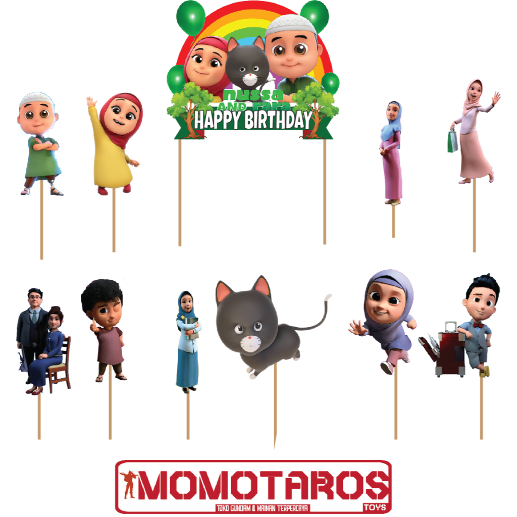 Topper cake Nussa Rara and friends set