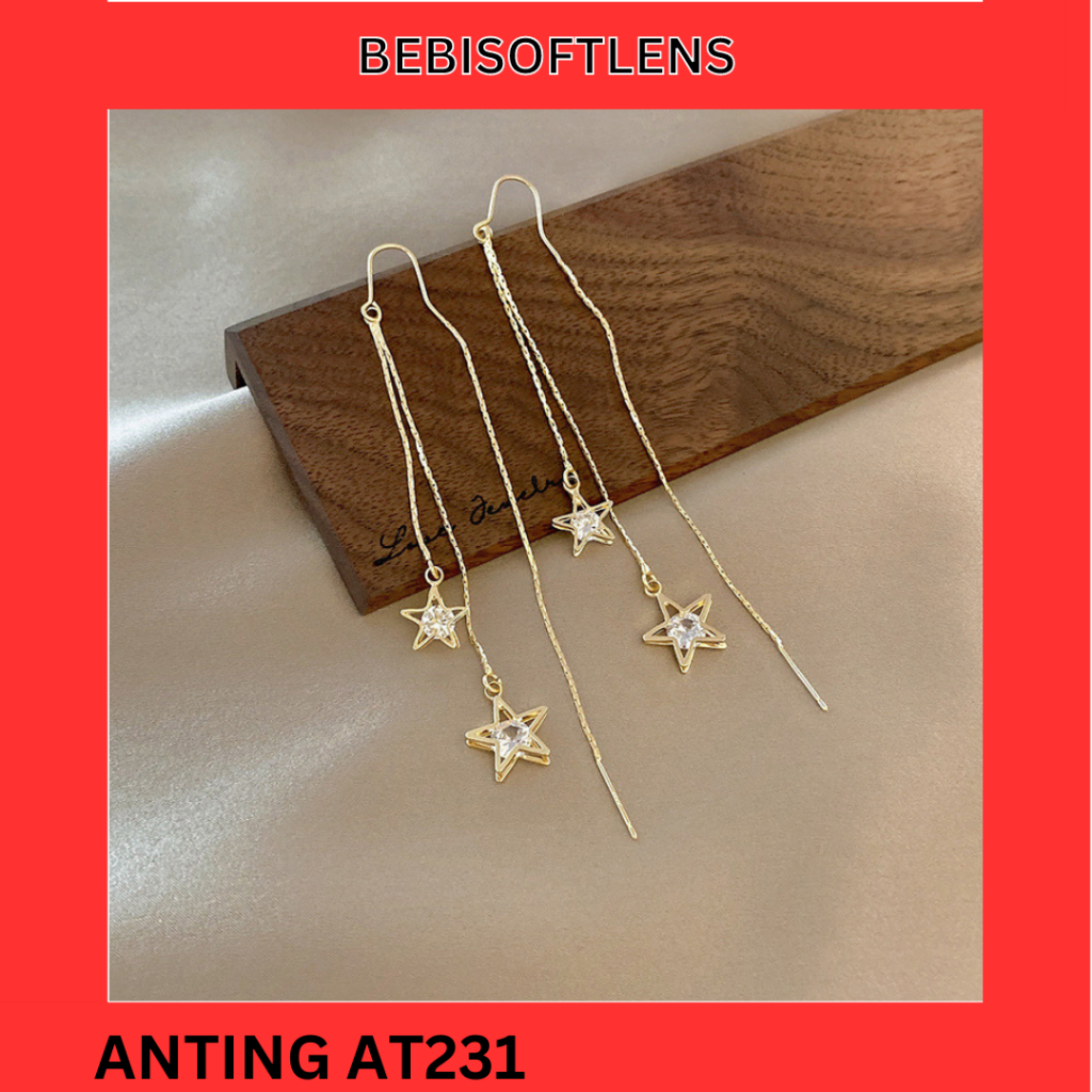 Anting AT231 Tembaga Lapis S925 , Unik Lucu Keren Fashion Wanita Elegant /Deluna/ BB