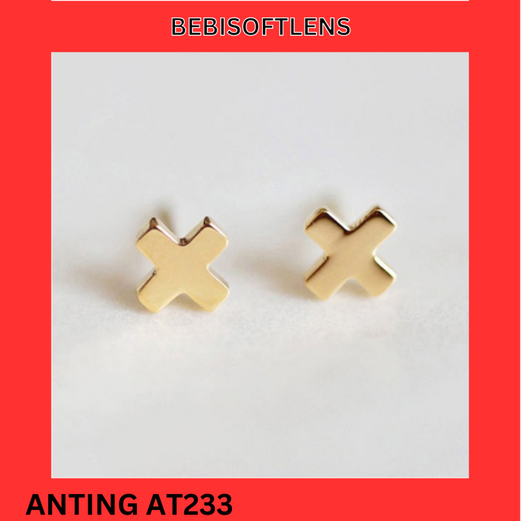 Anting AT233 Stainless 316L anti Karat Tahan karat , Anting Titanium Simpel minimalis Unik Lucu Keren Fashion Wanita Elegant / BB