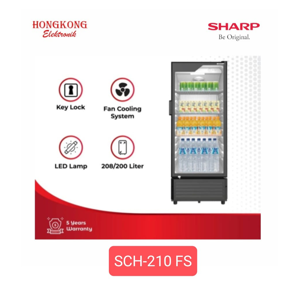 SHOWCASE SHARP SCH-210FS SHARP SCH210 LEMARI PENDINGIN 3 RAk