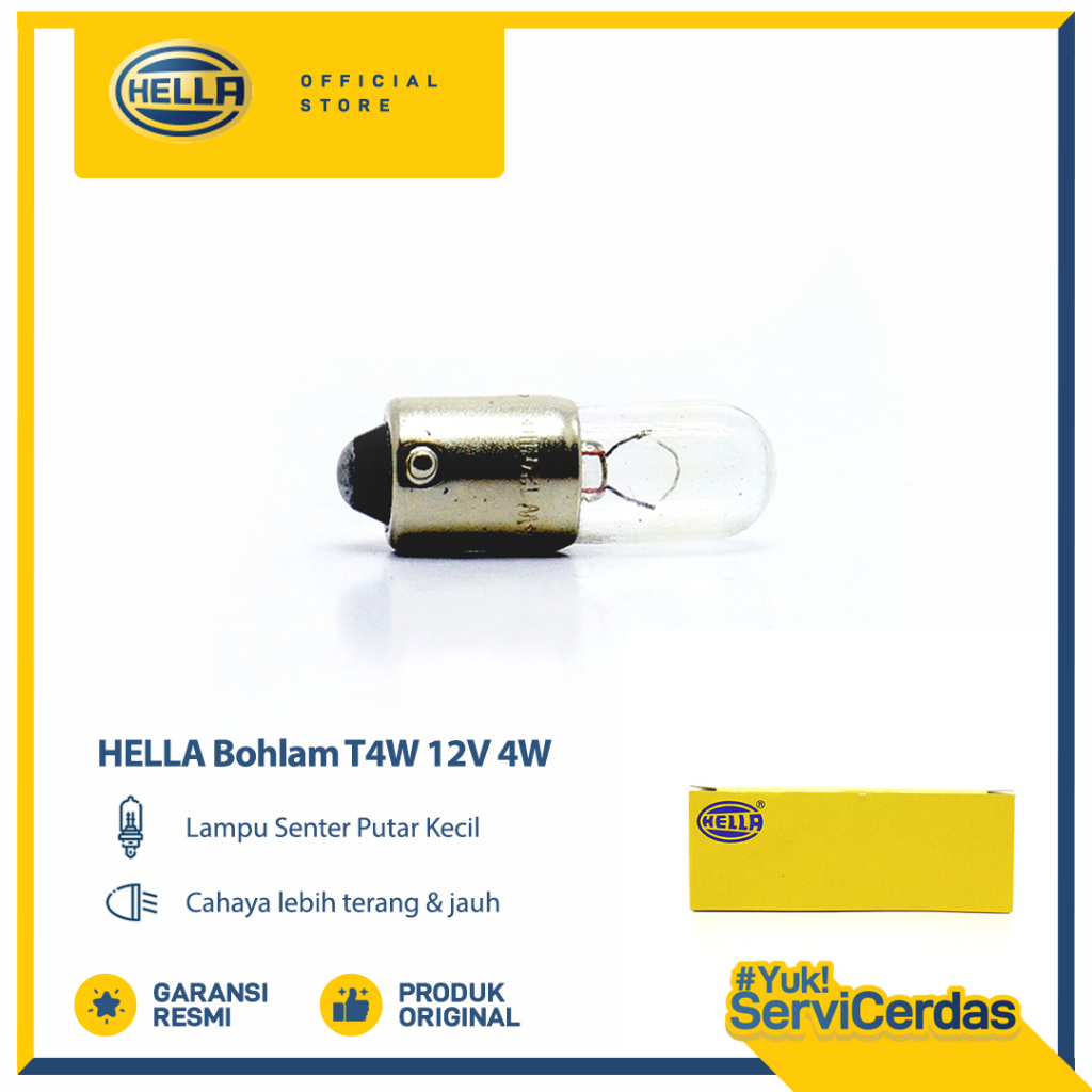 Bohlam Lampu Mobil HELLA T4W 12V 4W - Lampu Senter