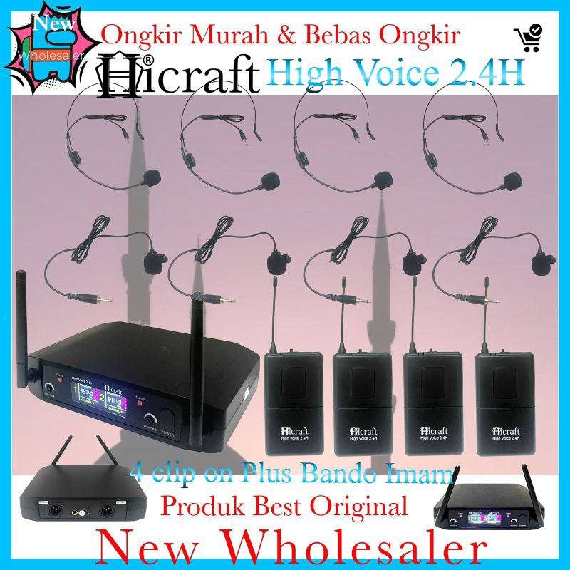 Mic Clip On Bando headset 4 channel Hicraft 2.4H original Microphone HD wireless