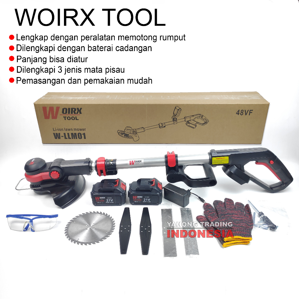 Mesin Potong Pemotong Rumput Baterai Portable 21V WOIRX TOOL