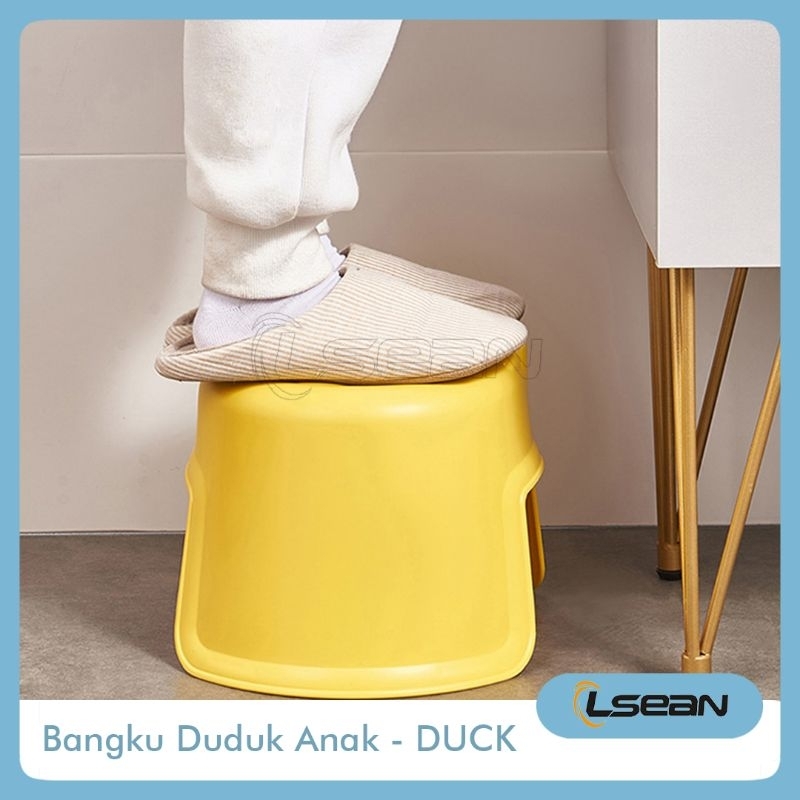 BANGKU PIJAKAN KAKI KURSI ANAK DAN DEWASA MOTIF DUCK LUCU