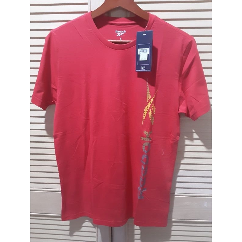 REEBOK Kaos Running Katun Merah- Pria