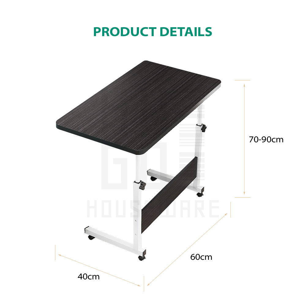 Meja Laptop Belajar Serbaguna / Meja Roda Portable Stand Tinggi HUGO