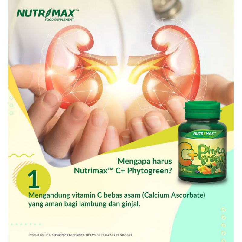 NUTRIMAX FOOD SUPPLEMENT C+ PHYTO GREEN ISI 30 KAPSUL