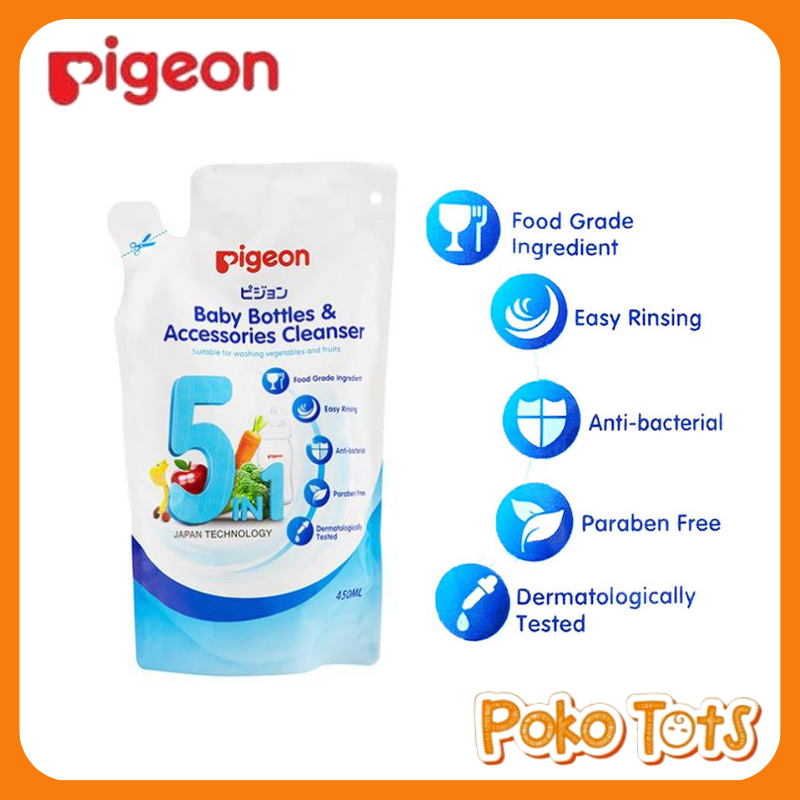 Pigeon Liquid Cleanser Basic 450ml for Bottles Fruits Vegetables Cairan Pencuci Botol Dot Buah Sayur