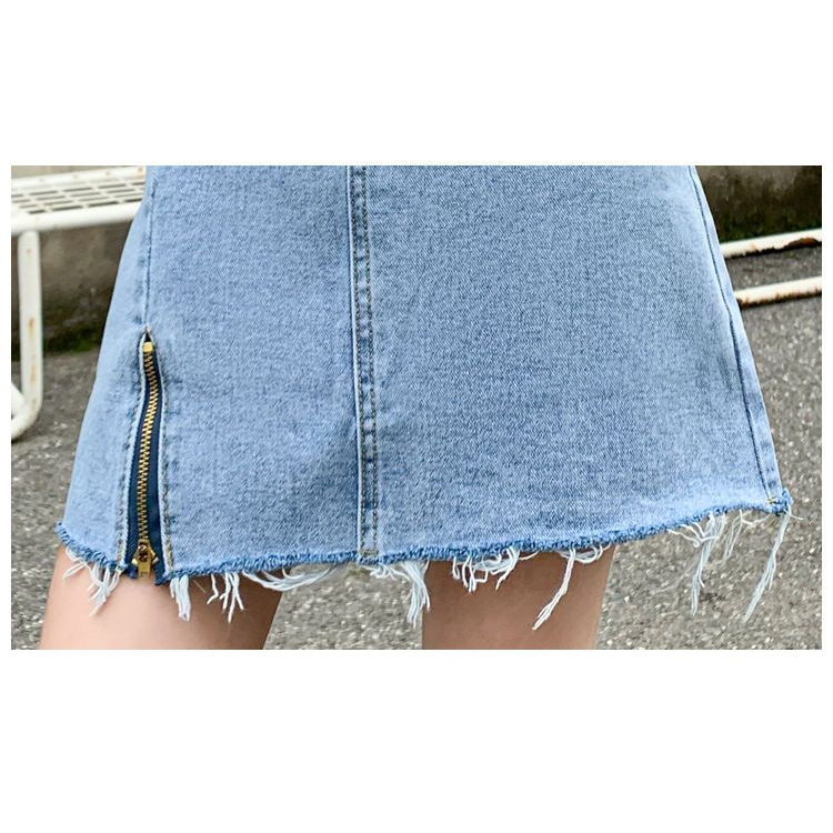 cantikya.id Korean Mini Skirt Rok Jeans pendek A-Line Plain Rok Pendek seksi hot rok denim kekinian 2023