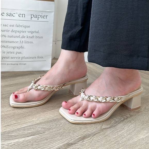 Chain Heels Hak 5 cm rantai kondangan lebaran By Vanesha Wear
