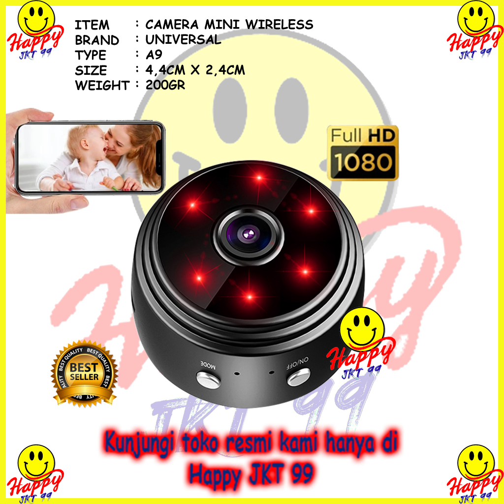 SMART IP CAMERA WIFI MINI A9 HD1080P MICRO CCTV SPY KAMERA KECIL WIRELESS PENGINTAI