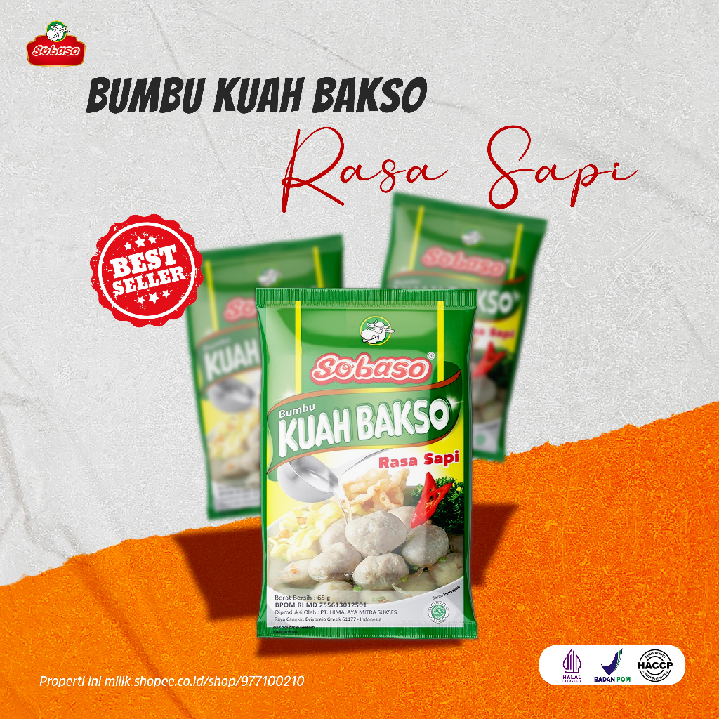 

Bumbu Kuah Bakso Rasa Sapi Sobaso 65 gr 1DOS