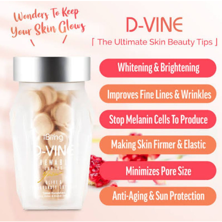 D Vine Collagen Dvine Candy Suplemen Pemutih | D Vine Collagen Original 100% Anti Penuaan