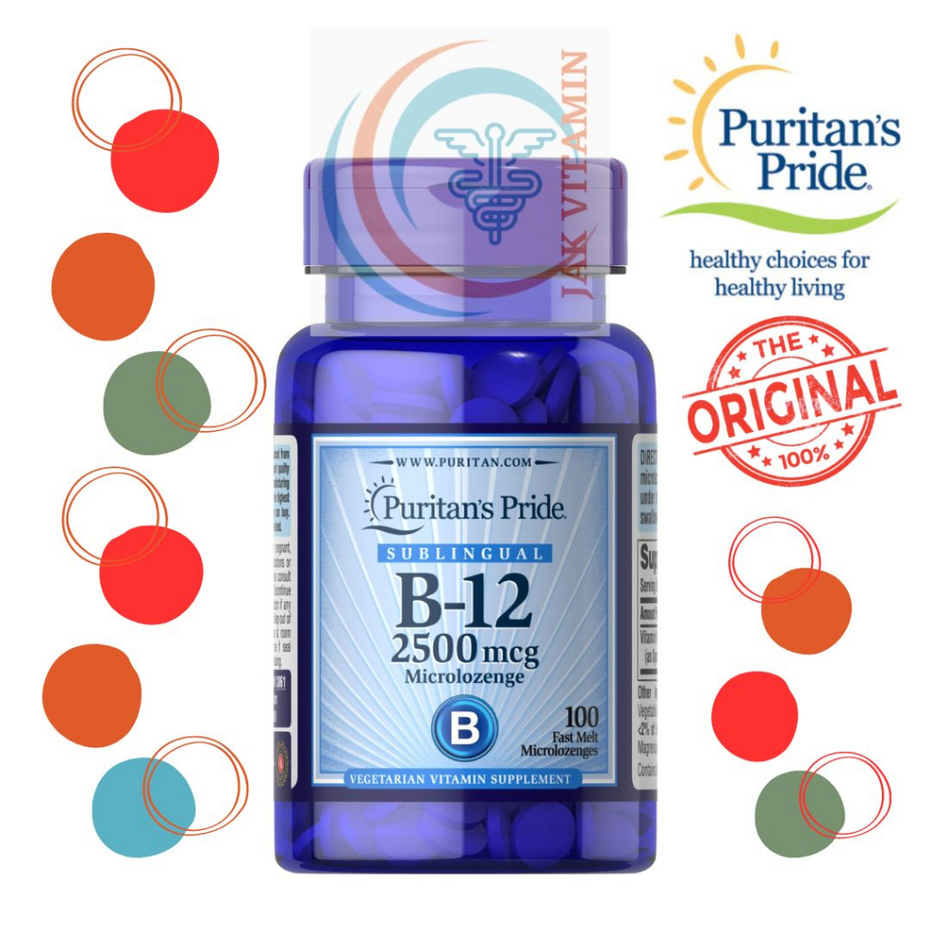 Puritan's Pride Vitamin B-12 2500 mcg Sublingual 100