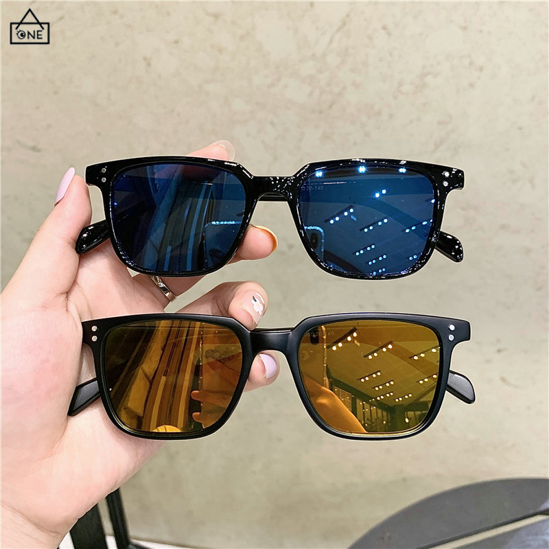 Kacamata Hitam Persegi Wanita/ Pria Gaya Retro Sempit Frame Murah Sunglasses Fashion Korea