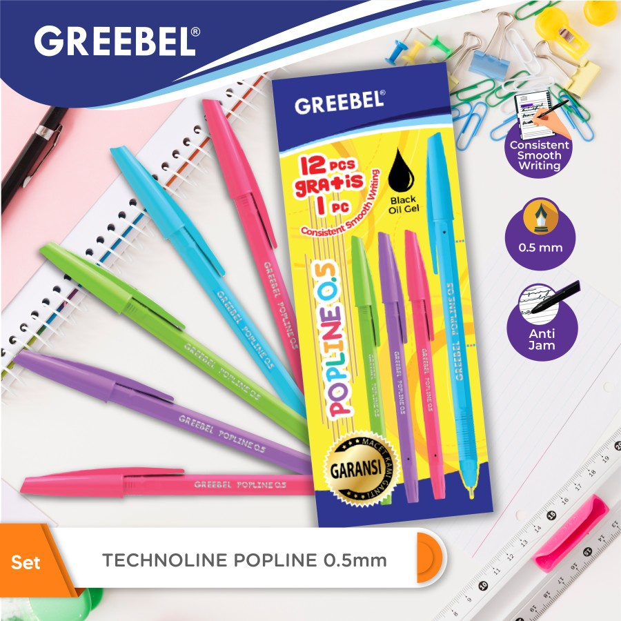 

Greebel Pulpen Popline 0.5mm HItam | @12Free1