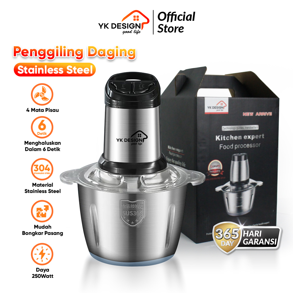 YK DESIGN YK-100A01 BLENDER PENGGILING DAGING SERBAGUNA / MEAT GRINDER CHOPPER 2L BLENDER