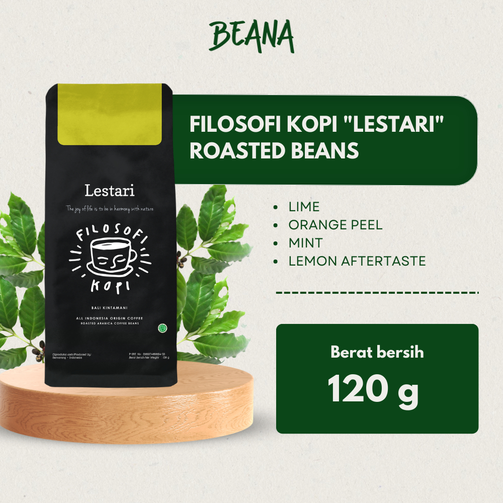 

Lestari Coffee Roasted Beans | Filosofi Kopi Bubuk 120gr - Beana Roastery Semarang